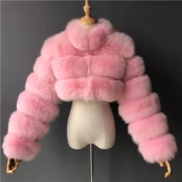 Luxury Mink Coats Women Winter Top Fashion Pink FAUX Fur Coat Elegant Thick Warm Outerwear Fake Fur Woman Jacket