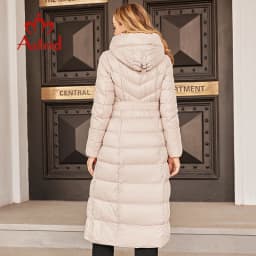 Astrid 2022 New Women's Coat Long Down Jacket stand-up collar hooded drawstring design cold-proof warm wind-proof parka ZR-T057