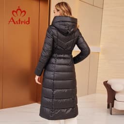 Astrid 2022 New Women's Coat Long Down Jacket stand-up collar hooded drawstring design cold-proof warm wind-proof parka ZR-T057