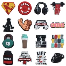 Fitness Shoe Charms for Crocs Accessories Men Clogs Pins Women Badges Boy Girls Jeans Kids Decorations Buckle Shoes Accessories
