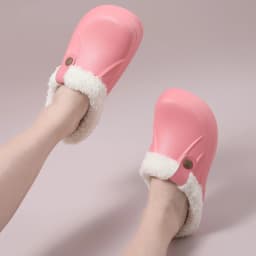 Litfun Female Clogs Couples Home Bedroom Fuzzy Slides Soft Sole Waterproof EVA Plush Slippers Women Warm Slippers Garden Shoes