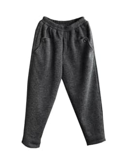 Amax luluE Womens 2024 Winter Solid Vintage Padded Harem Pants European Style Fur Elastic Design Elegant Casual Knitted Trousers