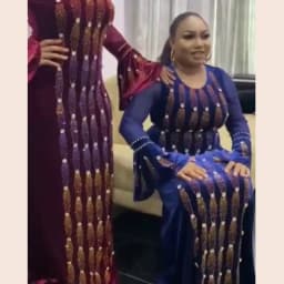 2022 African moms' fashion dress golden velvet Diamond elegant stretch robe national clothing