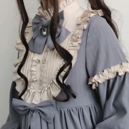 MAGOGO Sweet Vintage Lolita Dress Women Long Sleeve Costume Kawaii Loose New Cute Bow Japanese Style Dress For Girls INS Hot