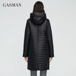 GASMAN 2022 new Women's spring jacket long thin cotton zipper hooded fashion parka coat women lightweight autumn jackets 20155