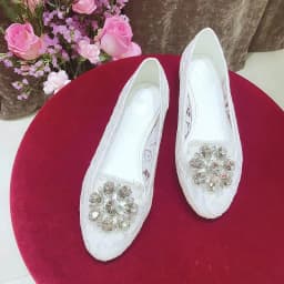 Summer Floral Lace Rhinestone Embellished Flat Shoes Women Glitter Crystal Flower Buckle Loafers Slip On Beauty Wedding Shoes