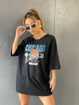 CHICAGO Basketball Streetwear Hip Hop T-Shirt Women Fashion Casual Cotton Clothing Loose Summer Breathable Tops Brand T-Shirts