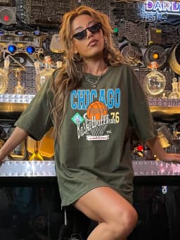 CHICAGO Basketball Streetwear Hip Hop T-Shirt Women Fashion Casual Cotton Clothing Loose Summer Breathable Tops Brand T-Shirts