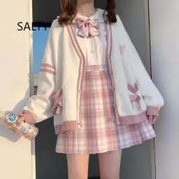 2026 Autumn Winter Women Sweater Loose Japanese Style Sweet Knitted Cardigan Embroidery Oversize Harajuku Female Cardigans Cute