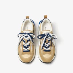 BeauToday Chunky Sneakers Casual Women Cow Suede Synthetic Leather Patchwork Lace-Up Round Toe Ladies Waffle Shoes 29439