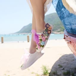 Women's Vulcanized Shoes Hand-Made Creative Sneakers Women Fashion Flowers Canvas Shoes Casual Flat Shoes Loafers Size 35-44