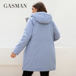 GASMAN New women's coat spring 2022 brand Mid-Length Fashion Women's jacket Contrasting trench pocket hooded casual parkas 8266