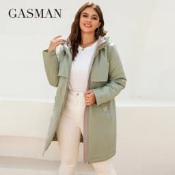 GASMAN New women's coat spring 2022 brand Mid-Length Fashion Women's jacket Contrasting trench pocket hooded casual parkas 8266