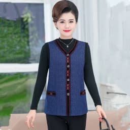 UHYTGF Spring Autumn Vests Jacket Womens Single Breasted 5XL Large Size Coat Female V-Neck Casual Thin Waistcoat Vest Femme 1925