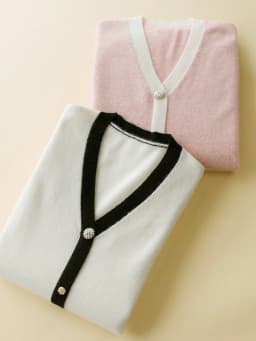 2022 New 100% pure wool sweater Women's autumn/winter Cashmere V-neck sweater pearl button cardigan