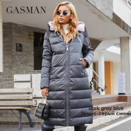 GASMAN 2022 Women's down jacket Long hooded fashion brand  coat women high street Quality Color contrast Windproof parkas 21792
