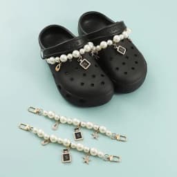 Brand Chain Charms Fashion Thanos Shoes Charms Pearl Resin Chains Shoe Decoration Detachable for Clog Sneakers Accessories