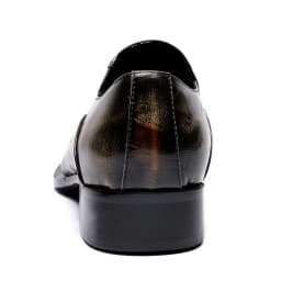 Christia Bella British Style Brown Men Genuine Leather Shoes Pointed Toe Business Formal Shoes Party Celebration Brogue Shoes