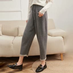 Autumn Winter New Thickened 100% Goat Cashmere Pants Women's High Waist Fashion Contrast Color Knitted Capris Wear Grandma Pants