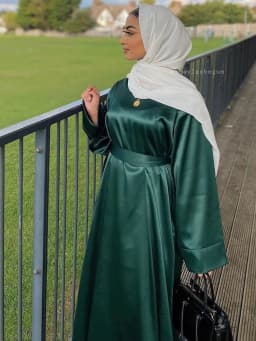 Regular-Fit Plain Stain Dubai Abaya Muslim Long Women Dress Modest Islamic Clothing Hijabi Robe-Long Wide Sleeves, Side Pockets