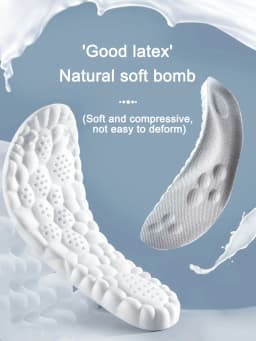 Latex Insoles for Shoes Orthopedic Soft Massage Thicken Sports Shock Absorption Pads Breathable Sweat Winter Warm Thermal Pad