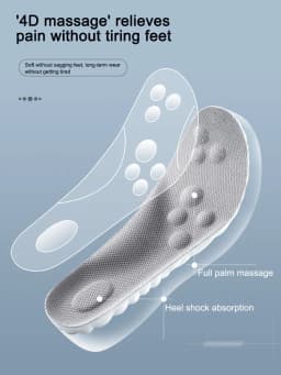 Latex Insoles for Shoes Orthopedic Soft Massage Thicken Sports Shock Absorption Pads Breathable Sweat Winter Warm Thermal Pad