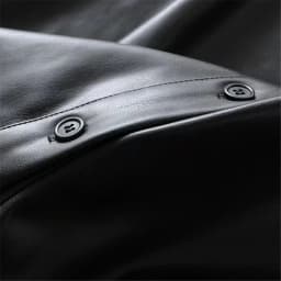 KEYANKETIAN Women's Faux Leather Dress Fall New Puff Sleeve Lapel Black PU Leather Three-quarter Sleeve A-Line Mini Skirt