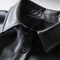 KEYANKETIAN Women's Faux Leather Dress Fall New Puff Sleeve Lapel Black PU Leather Three-quarter Sleeve A-Line Mini Skirt