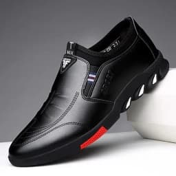 2024 New Leather Shoes Men's Leather Spring Autumn Men's Business Casual Soft-Soled Non-Slip Breathable All-Match Footwear 39-44