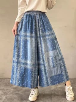 Amax luluE Spring Womens Denim Trousers Fashion Loose Printed Leisure Jeans Females Luxury Vintage Punk Classic Wide Leg Pants
