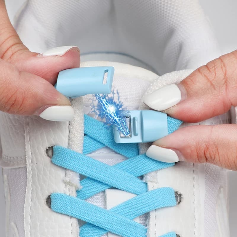 Magnetic Lock Shoelaces Elastic No Tie Shoe Laces Sneakers Shoelace For Kids and Adult One Size Fits All Shoes Shoestrings 1Pair