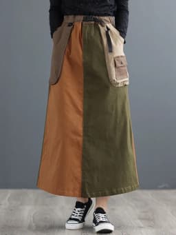 Amax LuluE 2024 Winter Women Fashion Loose Vintage Elastic Waist Cotton Skirts Ladies Luxury Casual Clothing Harajuku Streetwear