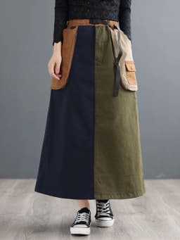 Amax LuluE 2024 Winter Women Fashion Loose Vintage Elastic Waist Cotton Skirts Ladies Luxury Casual Clothing Harajuku Streetwear