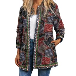 Y2K Spring Autumn Vintage Ethnic Style Cardigan Long Sleeve Printed Jackets Loose Outerwear Ladies Coat Harajuku Tops Women