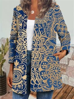 Y2K Spring Autumn Vintage Ethnic Style Cardigan Long Sleeve Printed Jackets Loose Outerwear Ladies Coat Harajuku Tops Women