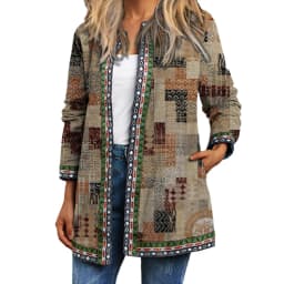 Y2K Spring Autumn Vintage Ethnic Style Cardigan Long Sleeve Printed Jackets Loose Outerwear Ladies Coat Harajuku Tops Women