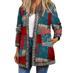 Y2K Spring Autumn Vintage Ethnic Style Cardigan Long Sleeve Printed Jackets Loose Outerwear Ladies Coat Harajuku Tops Women