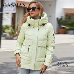 GASMAN 2022 New Fashion Parkas Women's Stand Collar Short Slim Casual Hood Pocket Warm Women Down Jacket GM-82175