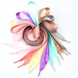 New Ribbon Sneakers Laces Satin Candy Color Double Sided Polyester Smooth 2cm Wide Women Shoes Shoelace Silk Wide Flat Web Lace