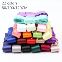 New Ribbon Sneakers Laces Satin Candy Color Double Sided Polyester Smooth 2cm Wide Women Shoes Shoelace Silk Wide Flat Web Lace