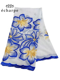 Latest Dubai Cotton Scarf Muslim Women African Cotton Hijab Islam Hijab Pashmina Turban Headscarf Embroidery Shawl
