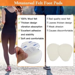 Metatarsal Felt Feet Pads Insert Pads Foot Cushion Pain Relief Forefoot Support Adhesive Foam Foot Cushion Pad for Men and Women