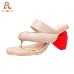New 2022 Sexy Summer Japanese Style High Heels Open Toe Black White Apricot Dress Party Casual Female Slippers flip flops Shoes