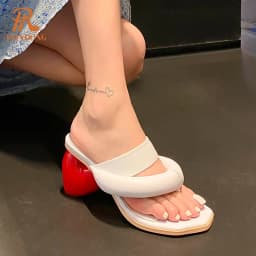 New 2022 Sexy Summer Japanese Style High Heels Open Toe Black White Apricot Dress Party Casual Female Slippers flip flops Shoes