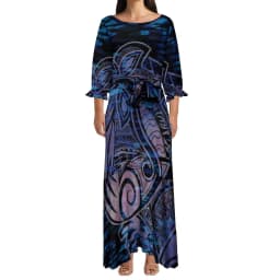 Drop Shipping Big People Trendy Dress Women's Sexy Lace-up Fishtail Dress Polynesian Samoan Customized On Demand Dresses