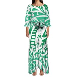 Drop Shipping Big People Trendy Dress Women's Sexy Lace-up Fishtail Dress Polynesian Samoan Customized On Demand Dresses