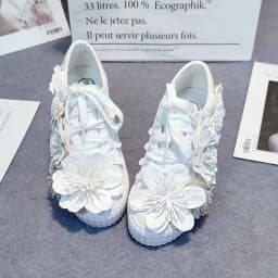 Autumn Women Casual Shoes Girl's Spring White Shoes Handmade Creative Flower Canvas Sneakers Flats Breathable Outdoors Footwear