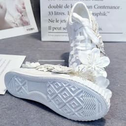 Autumn Women Casual Shoes Girl's Spring White Shoes Handmade Creative Flower Canvas Sneakers Flats Breathable Outdoors Footwear