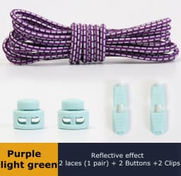 Strong Reflective Shoelaces Elastic Used For Sneakers No Tie Shoe Laces Spring Press Lock Convenient and Fast Lazy Shoelace