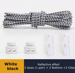 Strong Reflective Shoelaces Elastic Used For Sneakers No Tie Shoe Laces Spring Press Lock Convenient and Fast Lazy Shoelace